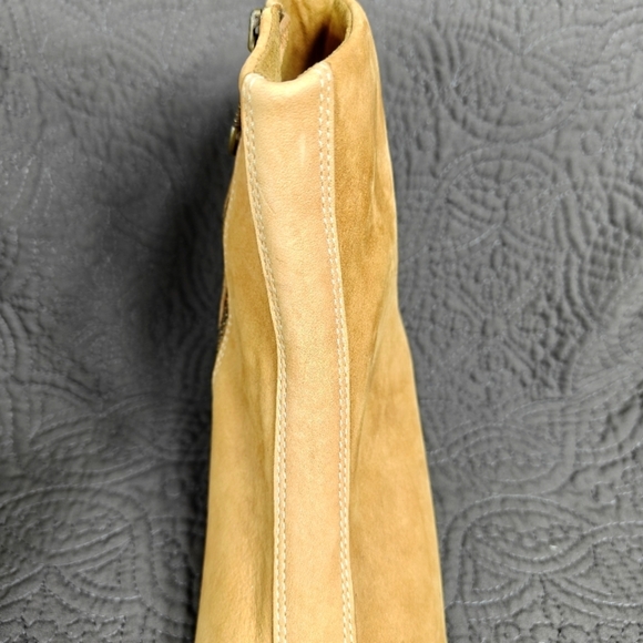 Timberland Wedge Boots Womens Tan Suede Zipper Pull On Women's Leather Boots 7M - Picture 9 of 12